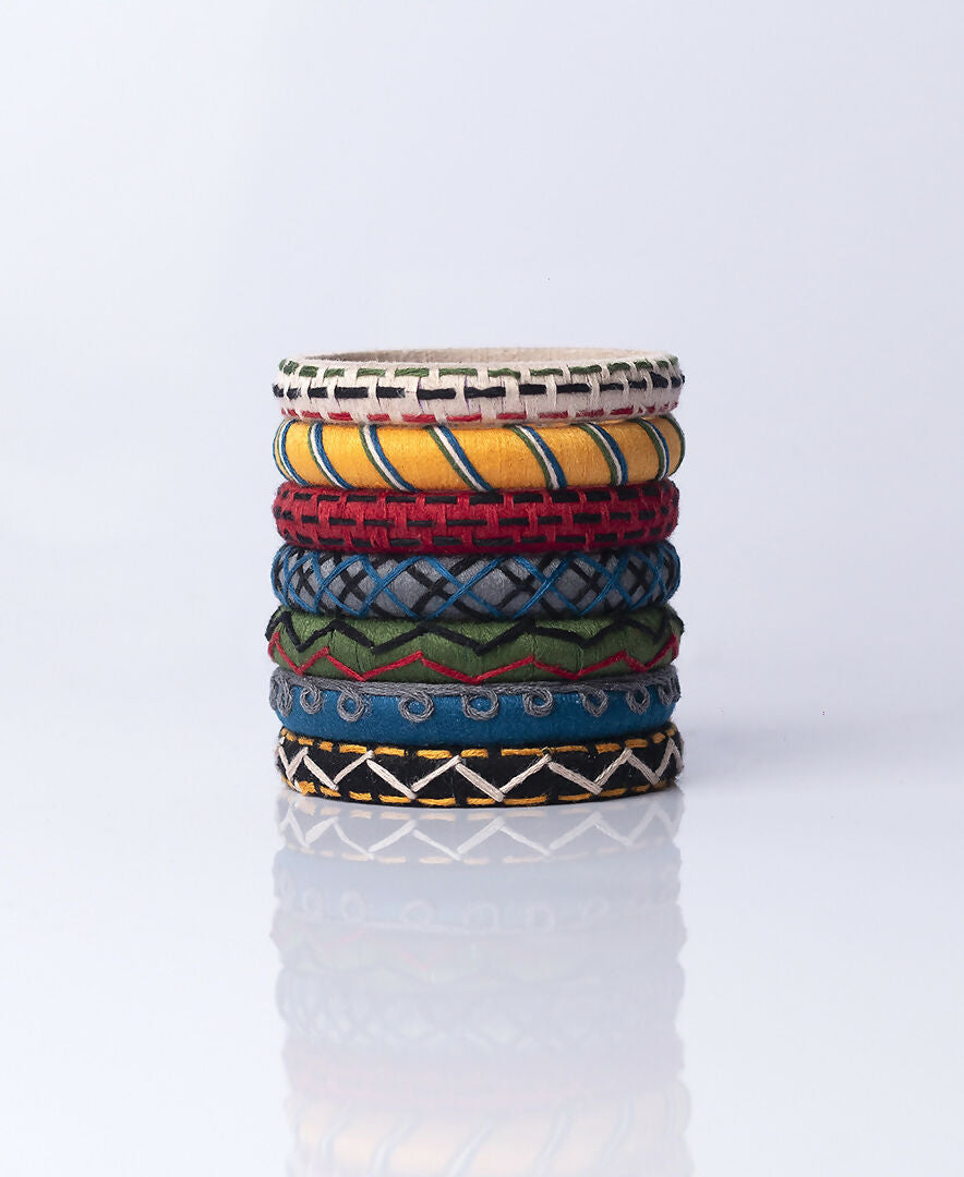 Mandira Threadwork Multicolor Bangle Set