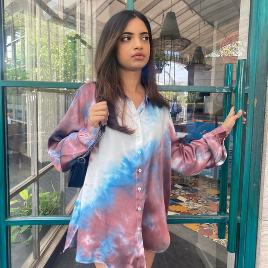 Rustic Tie Dye Satin Shirt