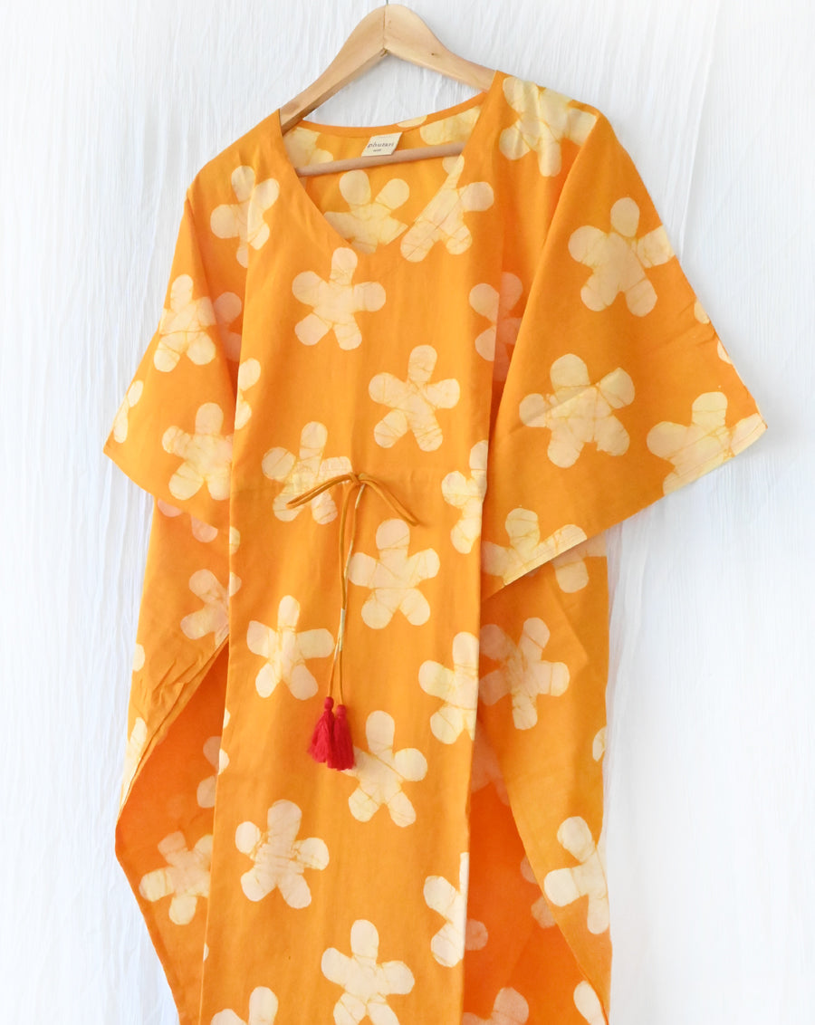 Peela Batik Hand Block Printed Cotton Midi Kaftan