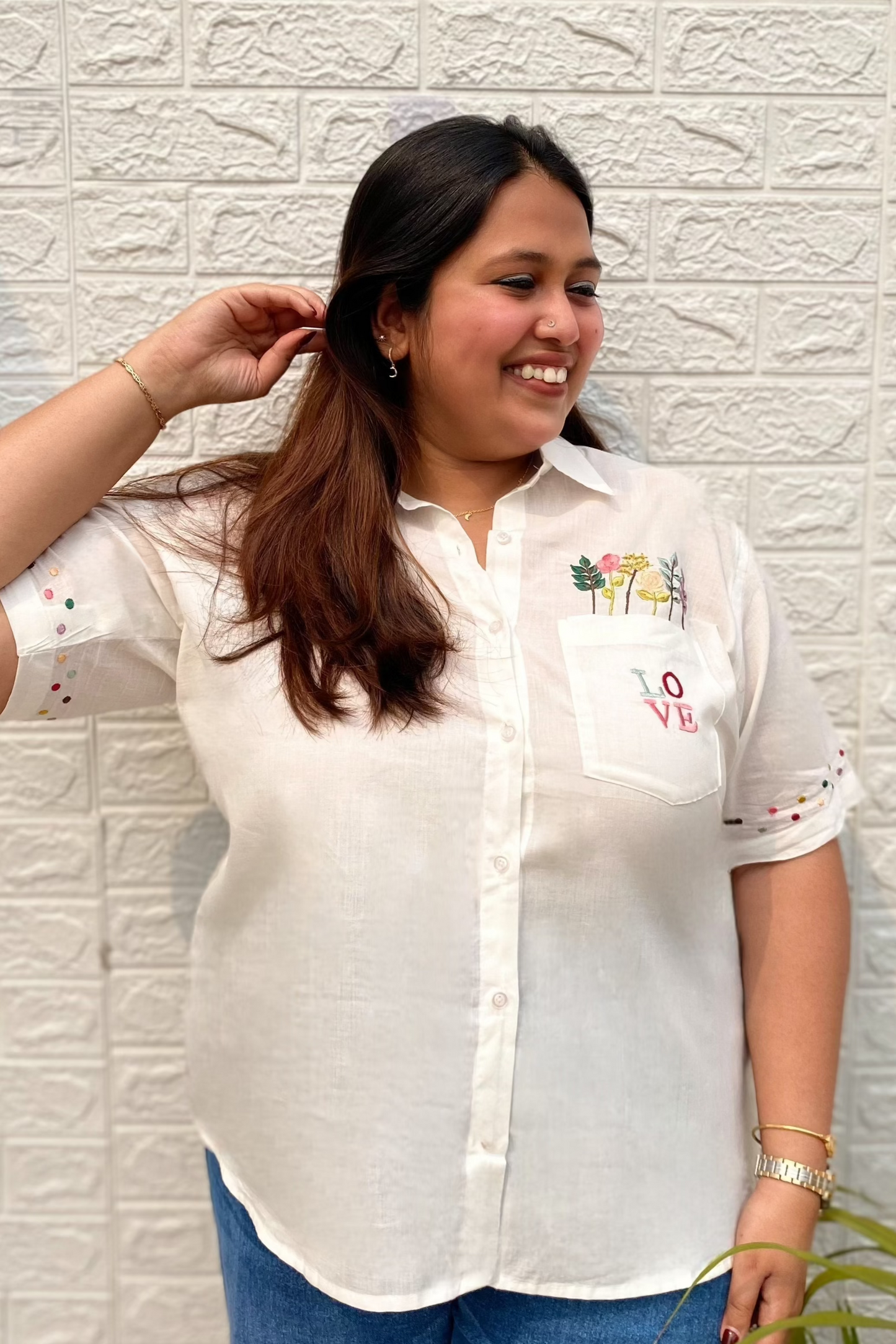 Flora Embroidered Cotton Shirt