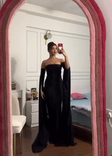 Black Long Sleeved Gown