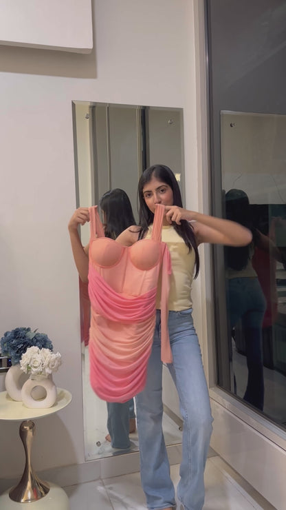 Corset Sunset Ombre Dress