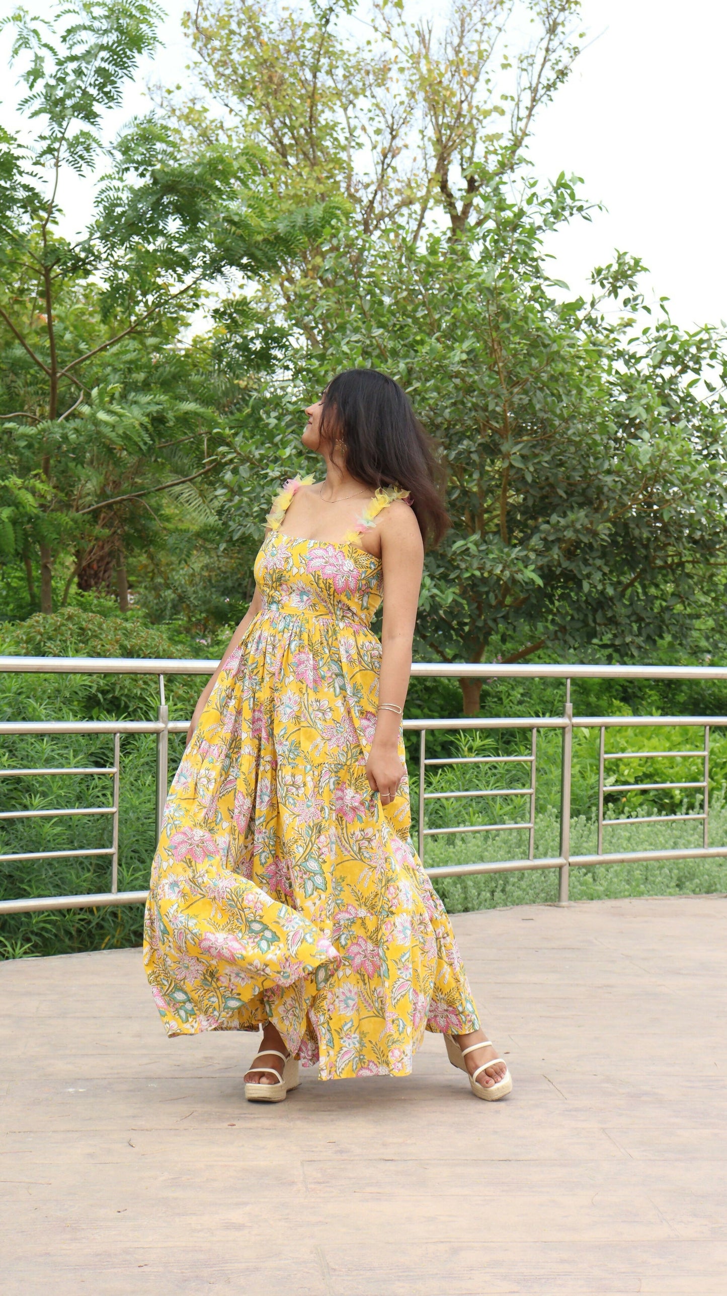 Tiara Floral Long Dress Daylight