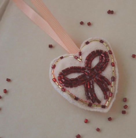 Embroidered Bow Ornament