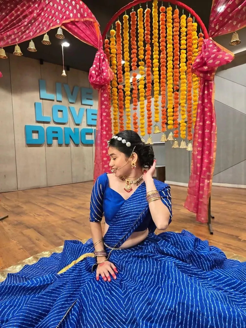 Blue Mothda Lehenga