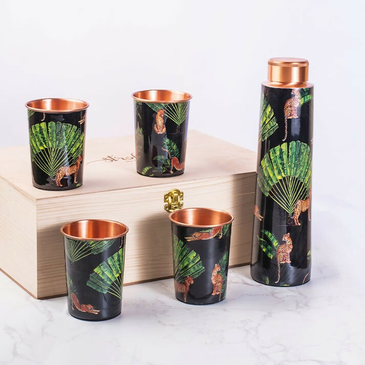 Copper Bottle and Tumblers - Gift Set 1