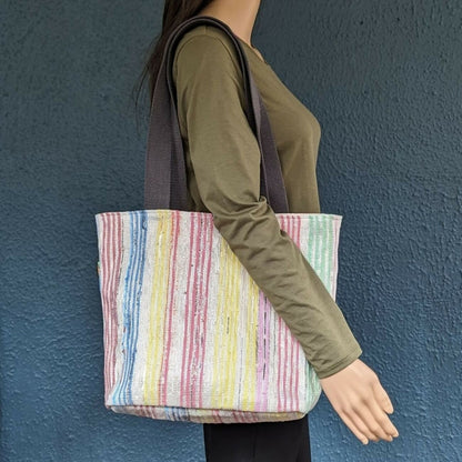 Upcycled Handwoven Shopper Tote Bag