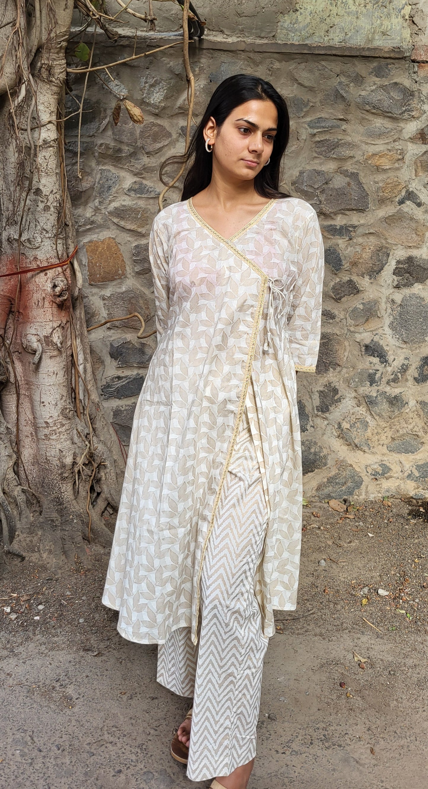 Isha Angrakha Cotton Kurta Set