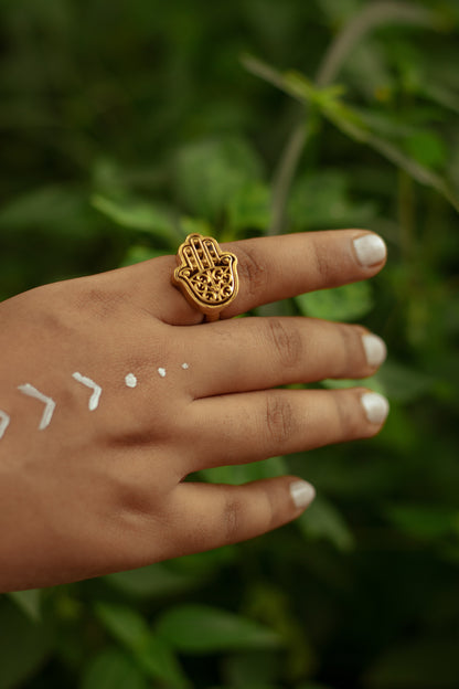 Hamsa Adjustable Ring