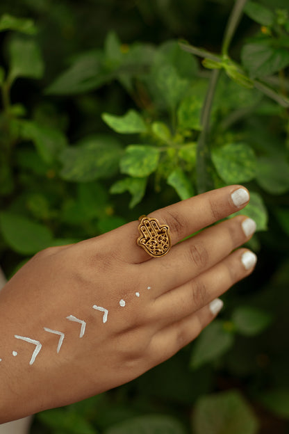 Hamsa Adjustable Ring