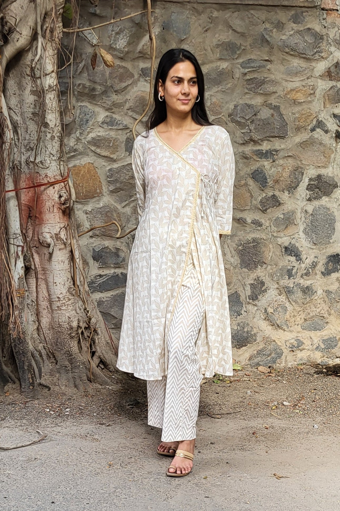 Isha Angrakha Cotton Kurta Set