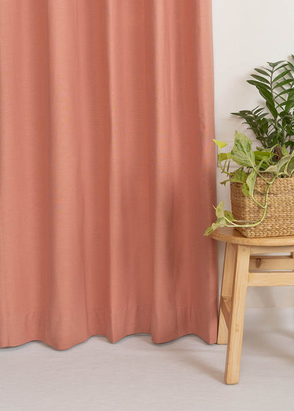 Room Darkening - Solid Rust Cotton Curtain