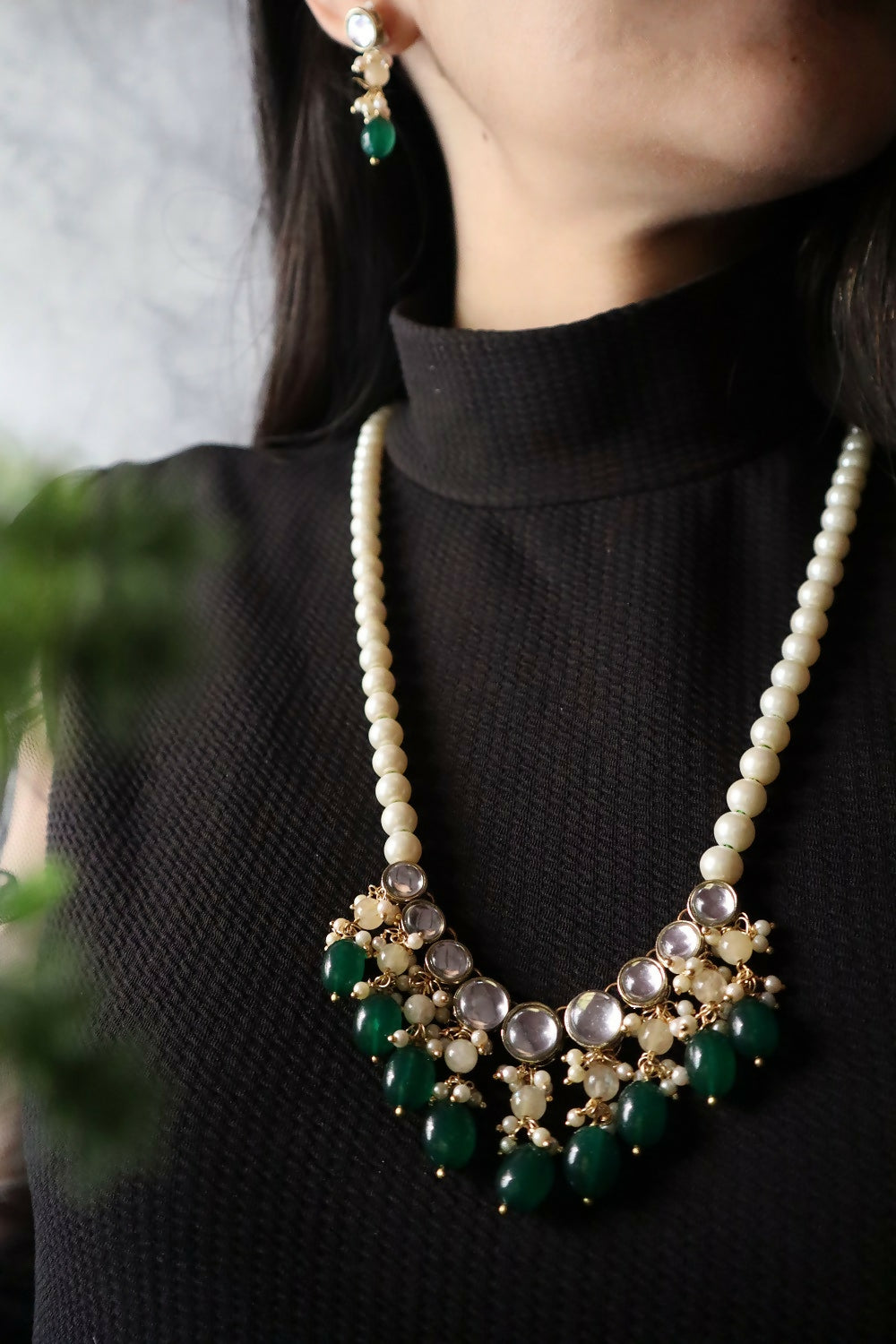 Stone and Kundan Long Necklace