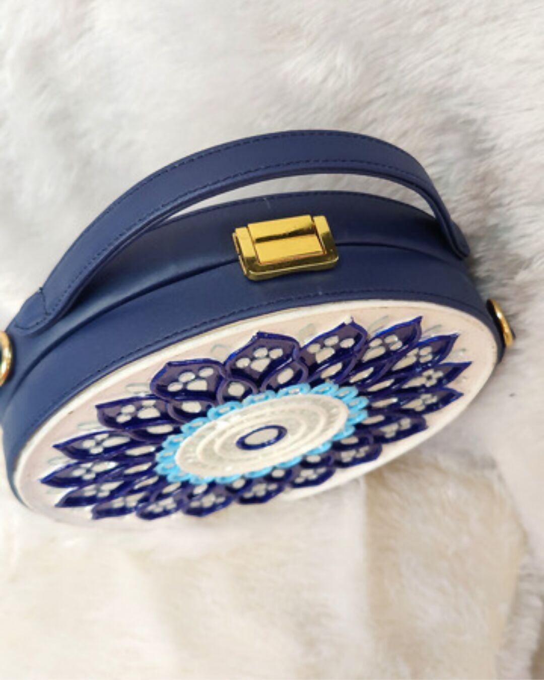 Evil Eye Lippan Art Handcrafted Circle Box Bag