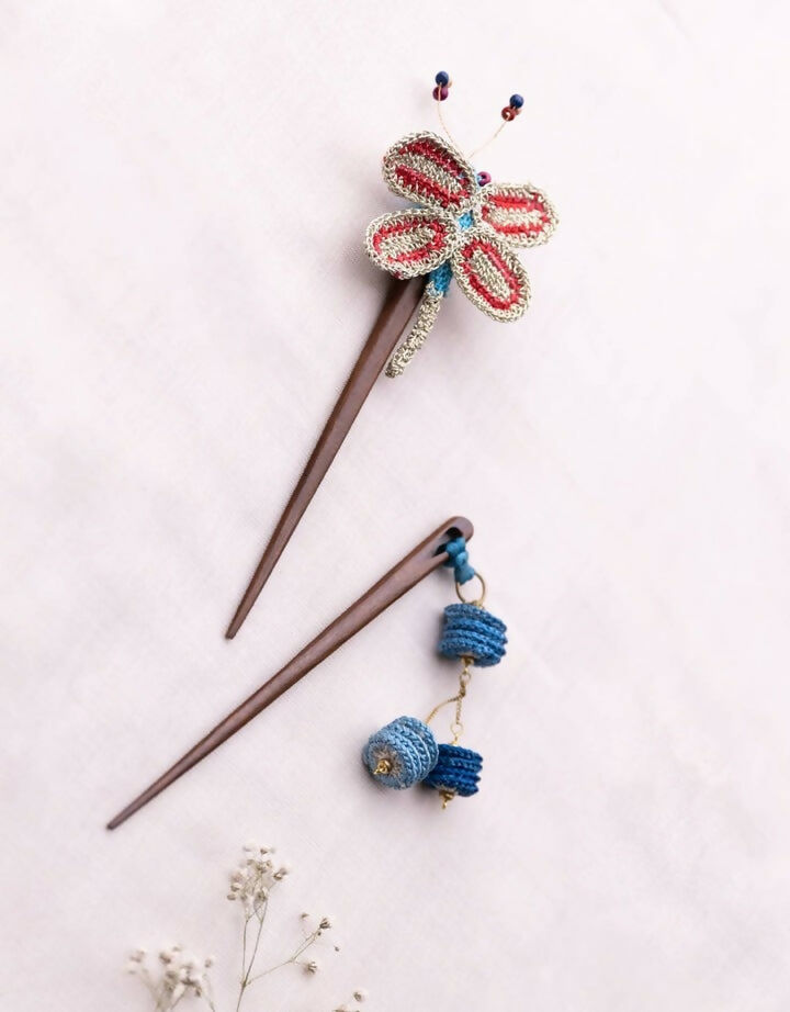 Butterfly & Tiki Hair Sticks (Pair)