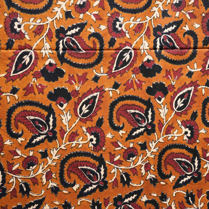 Kalamkari Kesar - Bedsheet (90x108 Inches)