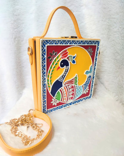 Peacock Lippan Art Handcrafted Box Bag