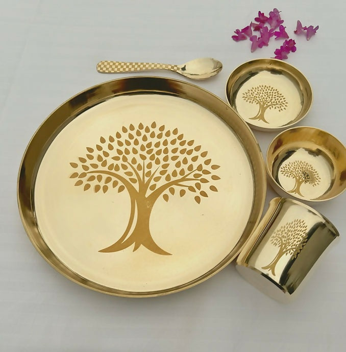 Kalpvriksh Adult Kansa 10.5 inch Thali Set (5 pieces)