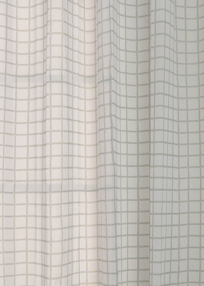 Light Filtering - Uneven Checks Cotton Sheer Curtain