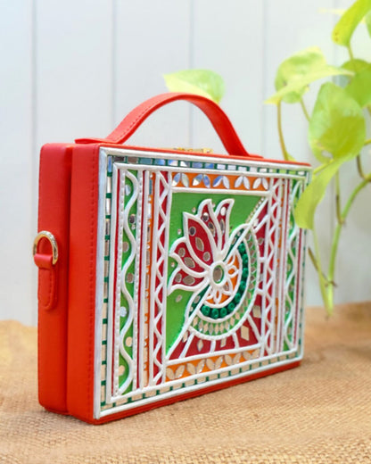 Flower Series Lippan Art Handcrafted Box Bag