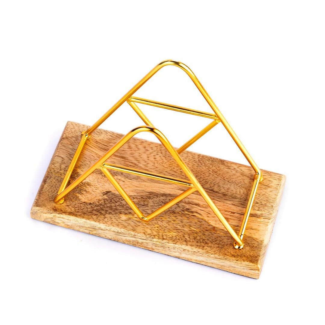 Napkin Holder Wooden Golden Triangle