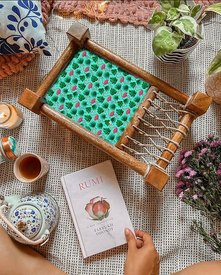 Green Flamingo Serving Khatiya Tray