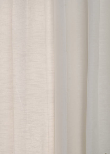 Room Darkening - Solid Warm White Cotton Plain Curtain