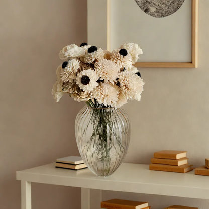 White Wedding Bunch (40 Flowers, Wire Stem included)