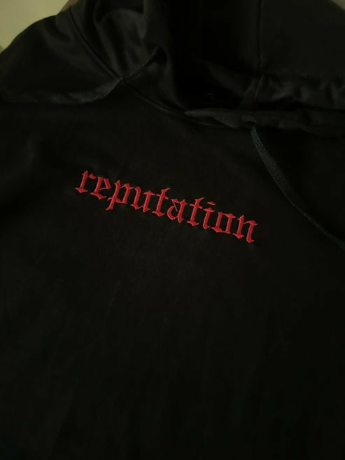 Reputation Black Embroidered Hoodie