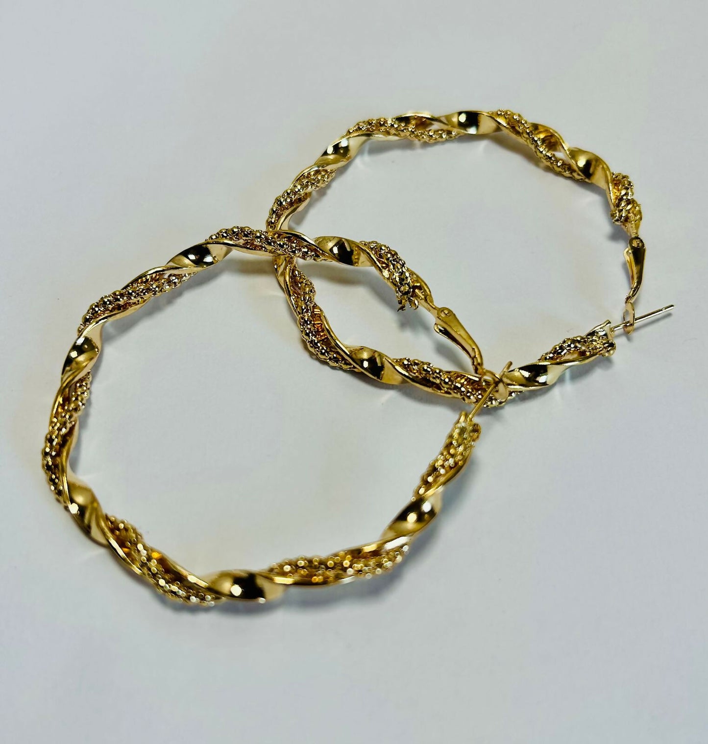 Twisted Round Gold Hoops