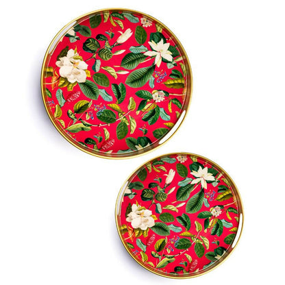 Tray Metal - Magnolia Red - Set of 2