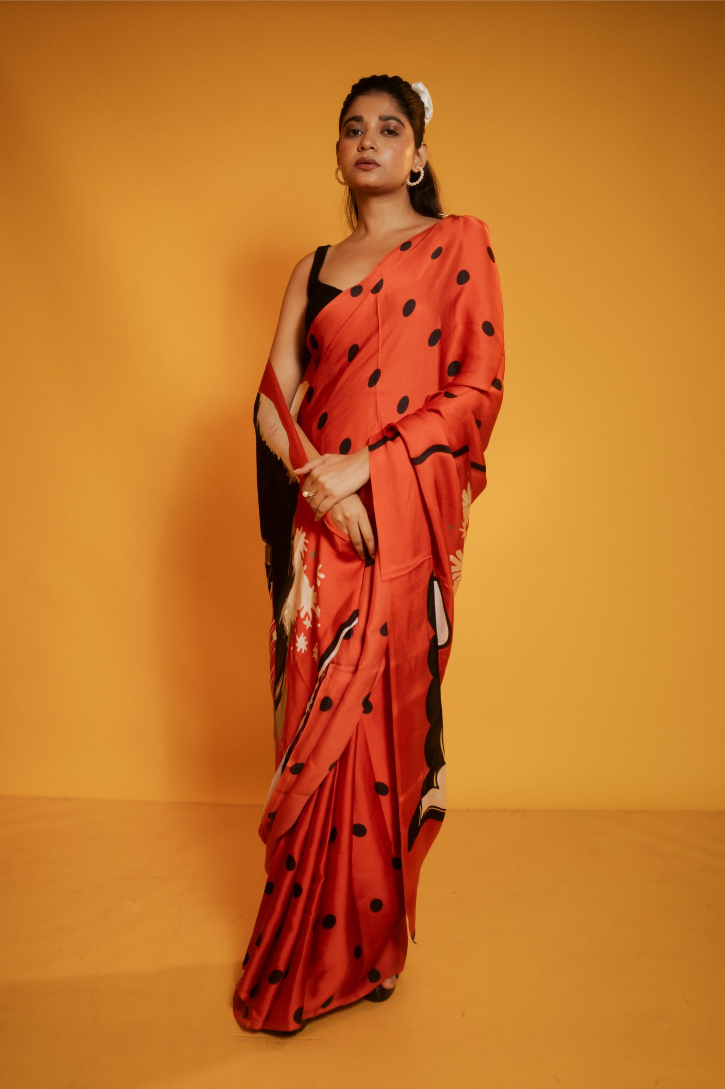 Bobby Red Satin Georgette Saree