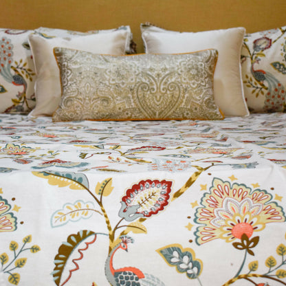 Pride of Peacock All over Printed King Size Bed sheet Set