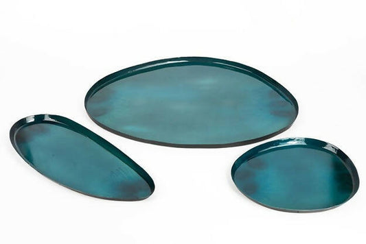 Metal Tray Textured - Blue