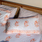 Orange and Brown Ek Phool Bedsheet Set