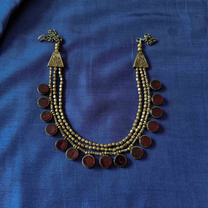 Gold Glass Raindrop Necklace