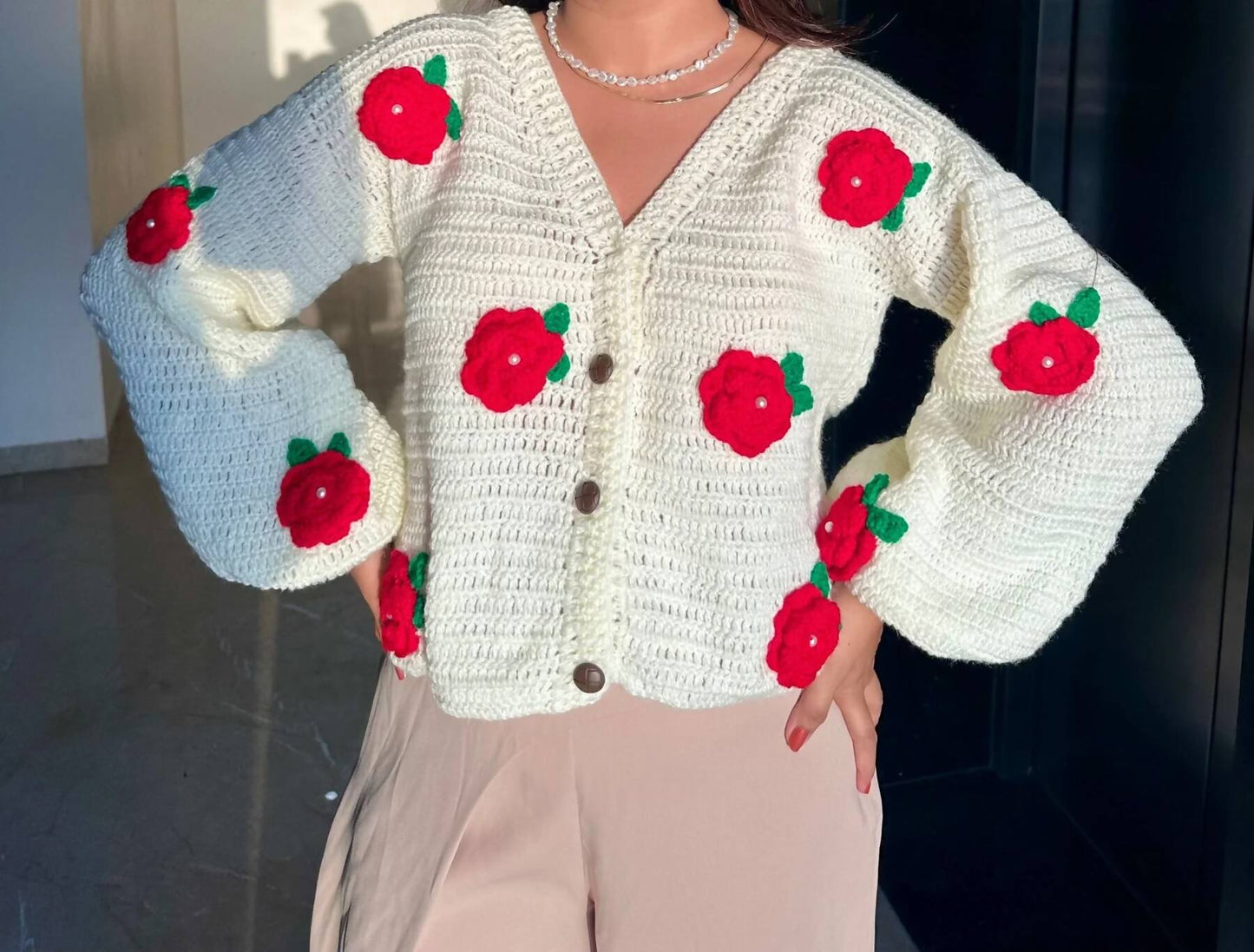 Rose Crochet Sweater