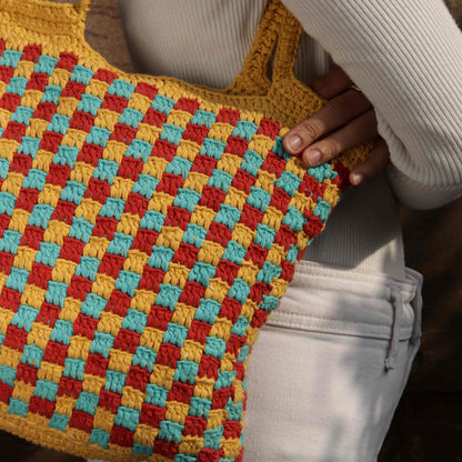 Checkered Shoulder crochet Bag