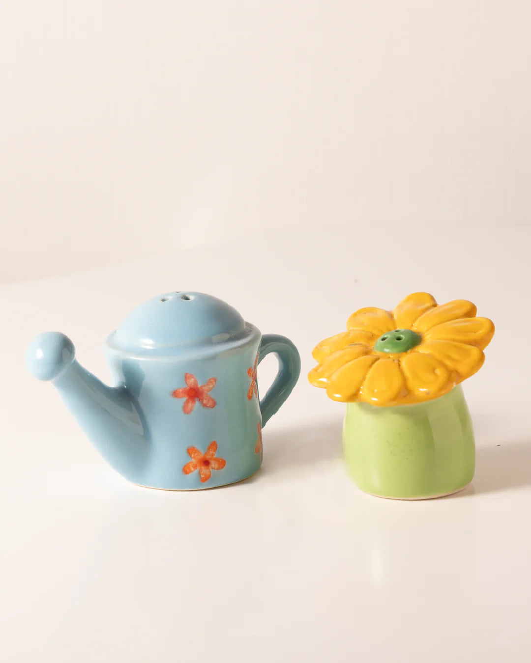 Mahi- Flower and Watering Can Salt and Pepper Shakers