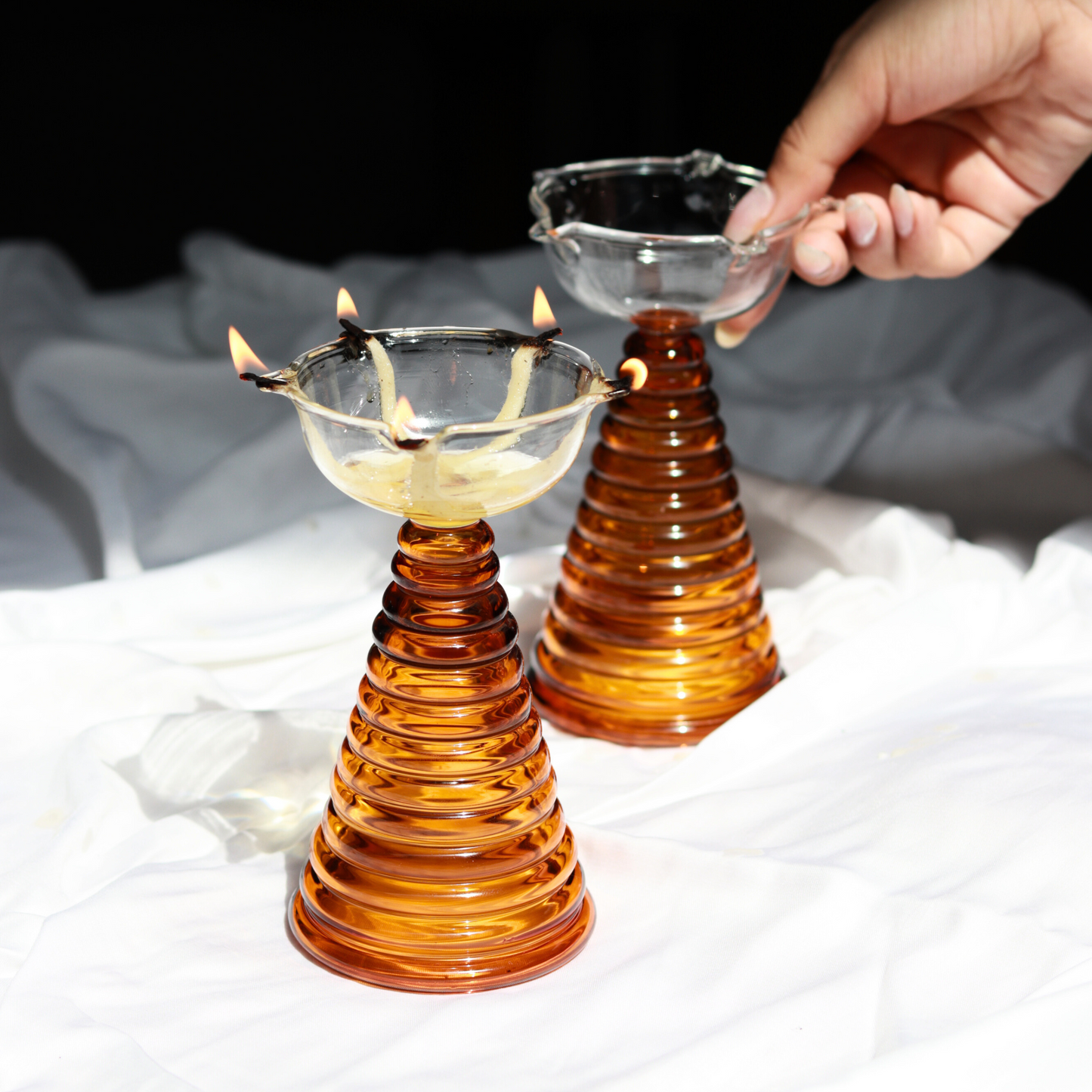 Tall Glass Diya