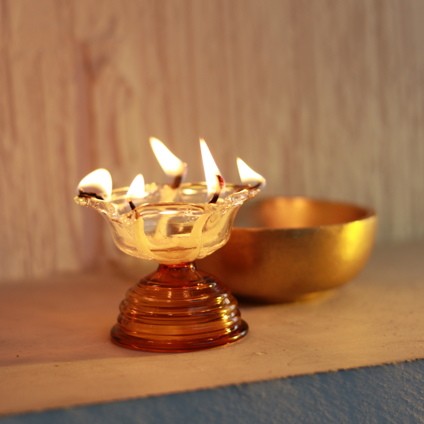 Short Glass Diya