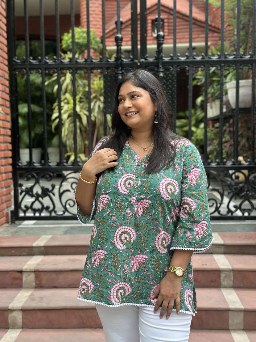 Pine Green Short Kurti