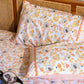 Grey and orange patte pe patta bedsheet set