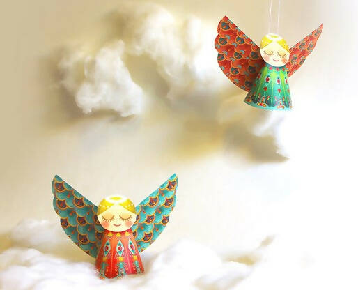 Set Of 6 Paper Angels DIY Paper Craft