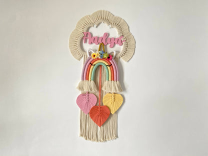 Unicorn Macrame Name Dreamcatcher