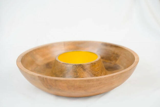 Chip and Dip Round Yellow Platter