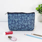 Navy Blue Floral Cosmetic Pouches - Set of 2