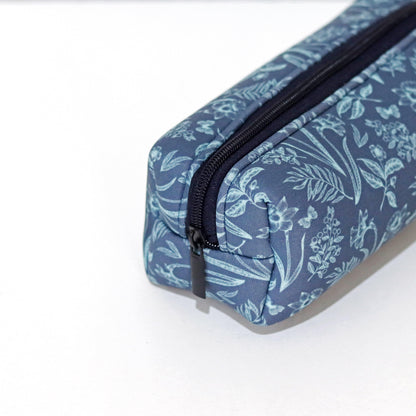 Navy Blue Floral Cosmetic Pouches - Set of 2