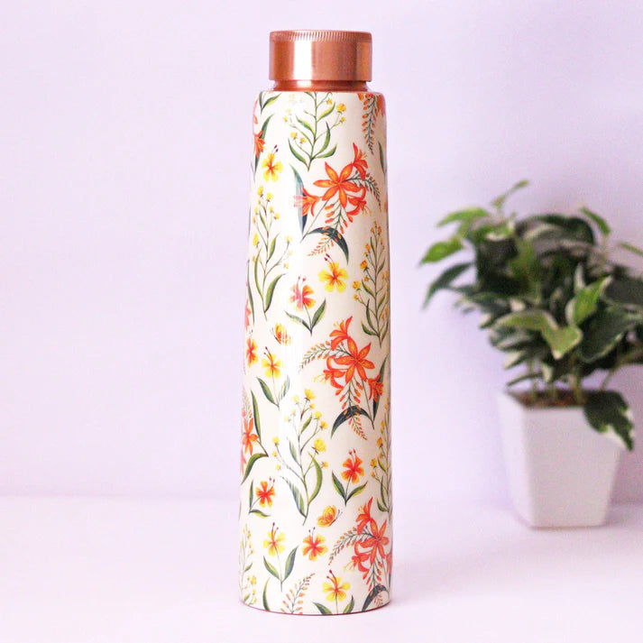 Summer Blossoms Copper bottle