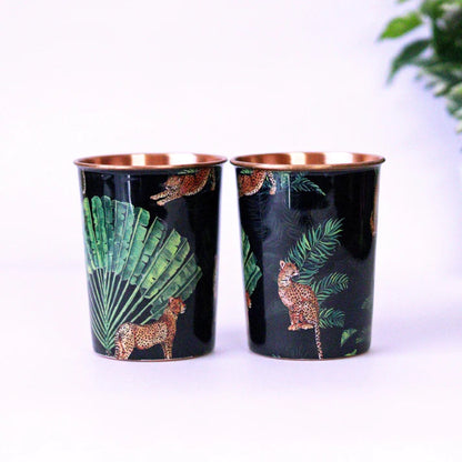 The Leopard Print Copper Tumblers - Set of 2